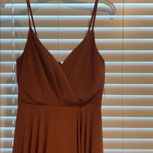 Rusty rose neutral bridesmaid dress